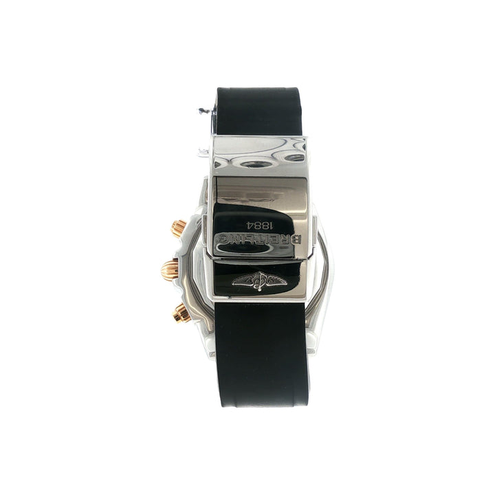 Breitling Chronomat 44 mm Black Dial Rubber Strap Automatic Watch SS/18KRG Case