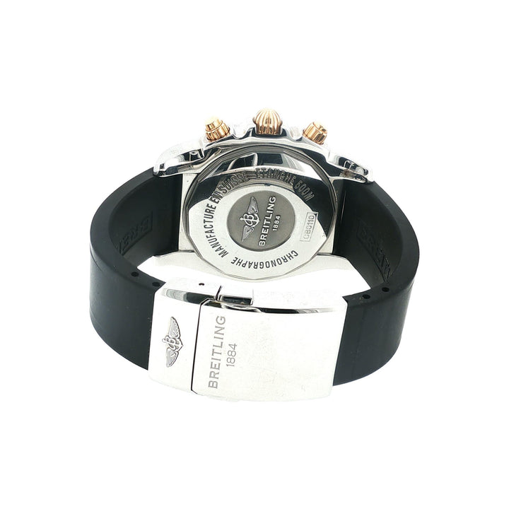 Breitling Chronomat 44 mm Black Dial Rubber Strap Automatic Watch SS/18KRG Case