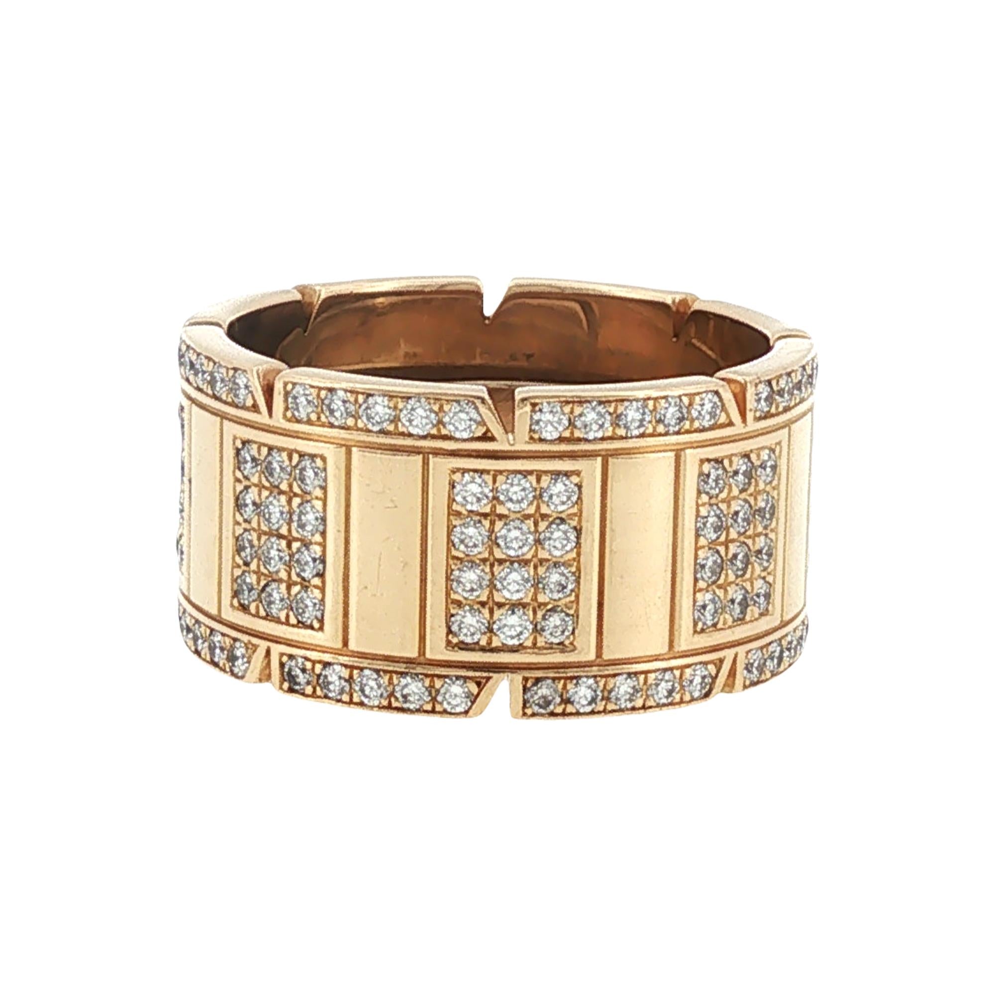 Diamond 18 Karat Yellow Gold Wide Band Ring Size 9.5