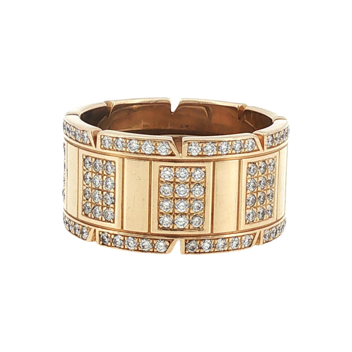 Diamond 18 Karat Yellow Gold Wide Band Ring Size 9.5
