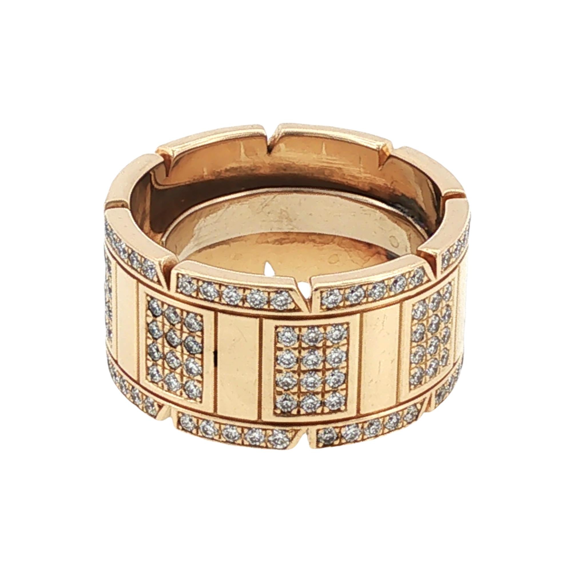 Diamond 18 Karat Yellow Gold Wide Band Ring Size 9.5