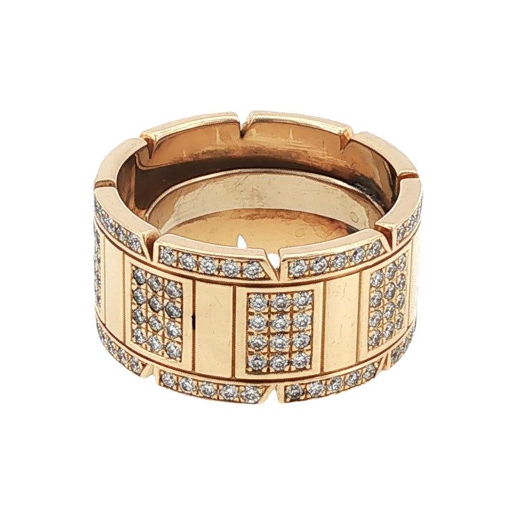 Diamond 18 Karat Yellow Gold Wide Band Ring Size 9.5