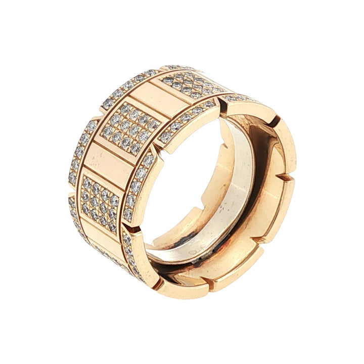 Diamond 18 Karat Yellow Gold Wide Band Ring Size 9.5