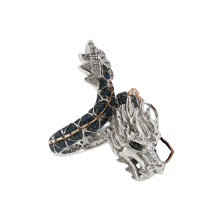 Effy Diamond & Sapphire 14KYG/Sterling Silver Dragon Ring