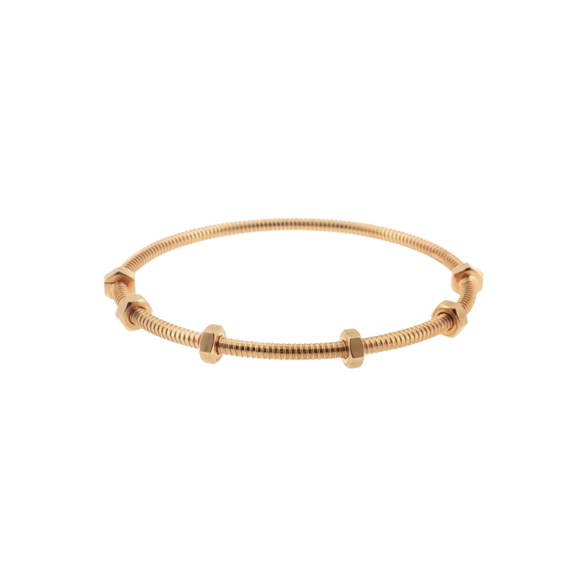 Cartier Écrou de Cartier 18 Karat Rose Gold Bracelet Size 20 Box & Papers