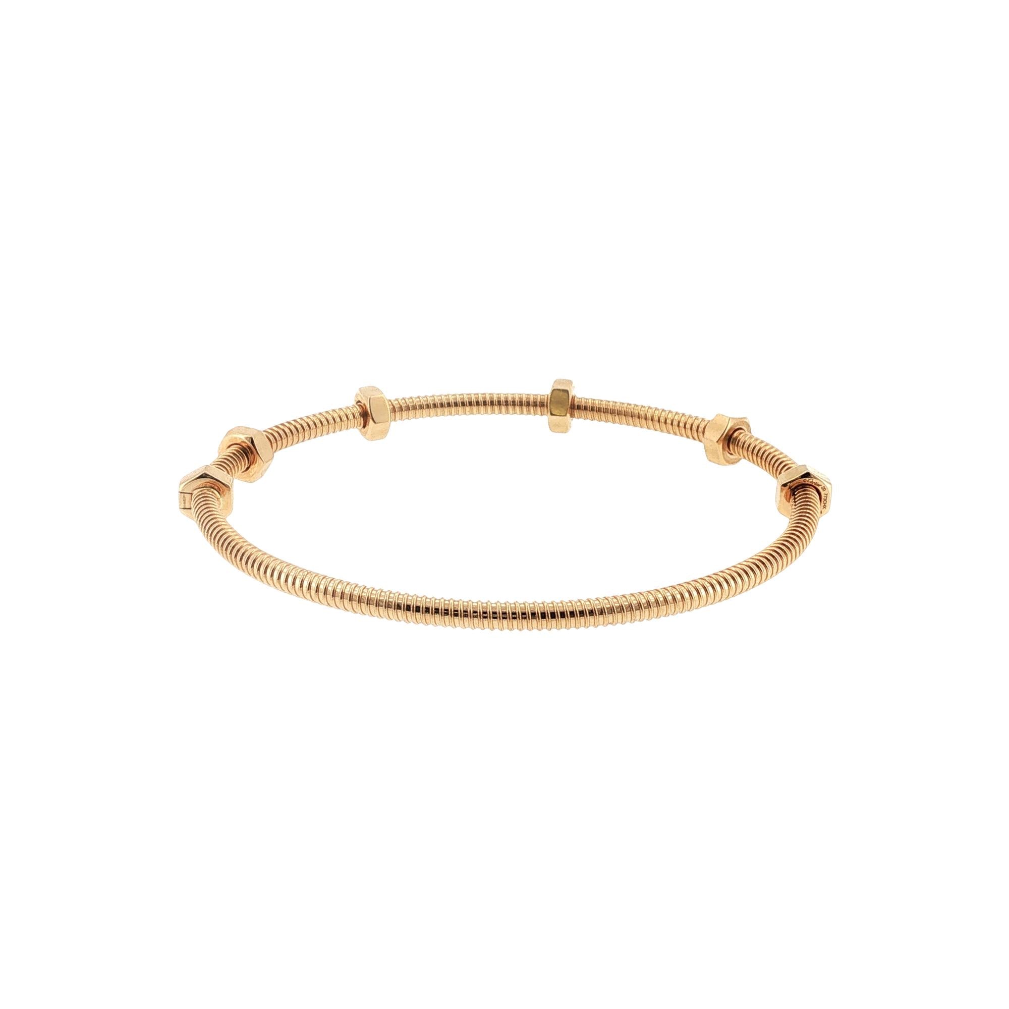 Cartier Écrou de Cartier 18 Karat Rose Gold Bracelet Size 20 Box & Papers