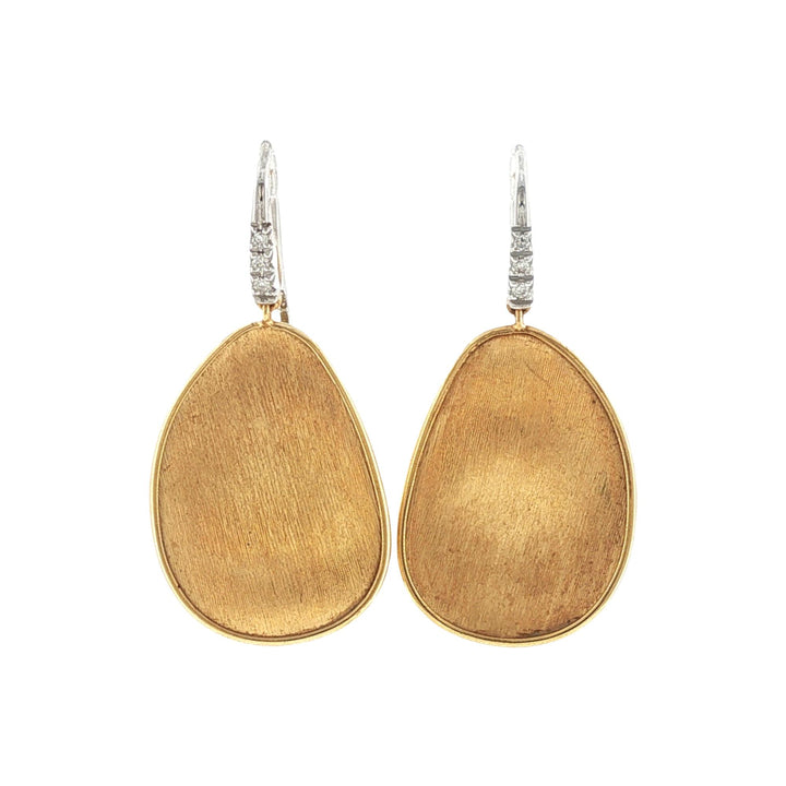 Marco Bicego Lunaria Drop Diamond 18 Karat Yellow Gold Earrings