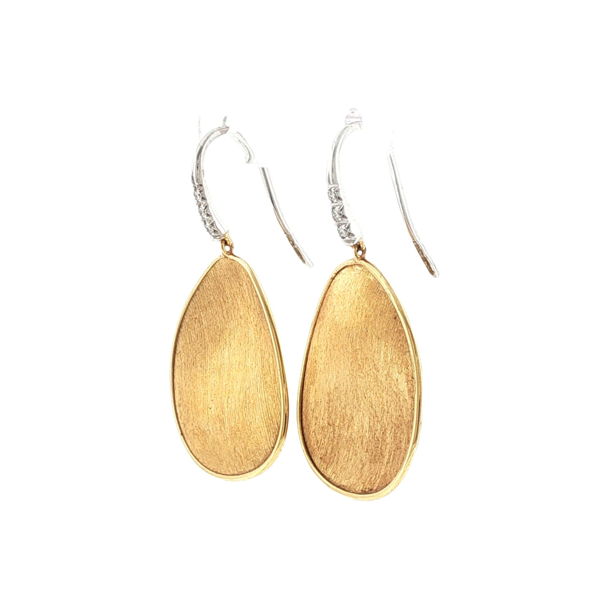 Marco Bicego Lunaria Drop Diamond 18 Karat Yellow Gold Earrings