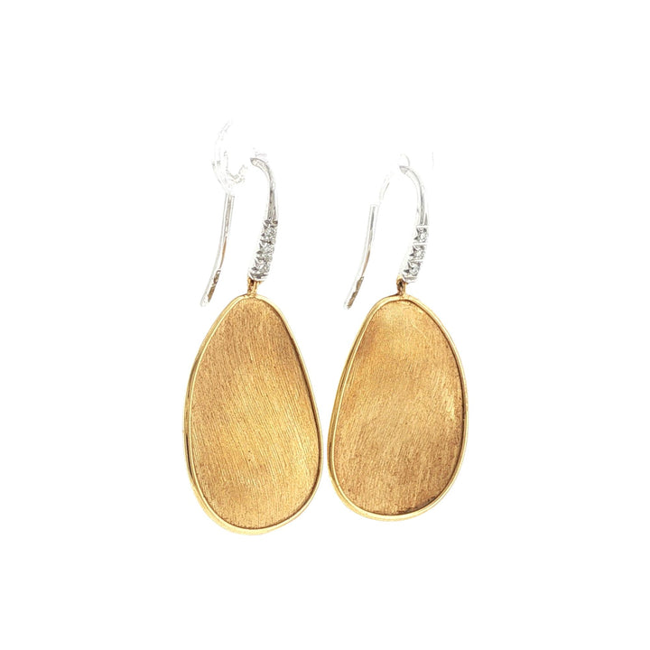 Marco Bicego Lunaria Drop Diamond 18 Karat Yellow Gold Earrings
