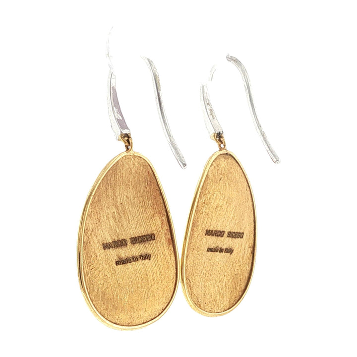Marco Bicego Lunaria Drop Diamond 18 Karat Yellow Gold Earrings