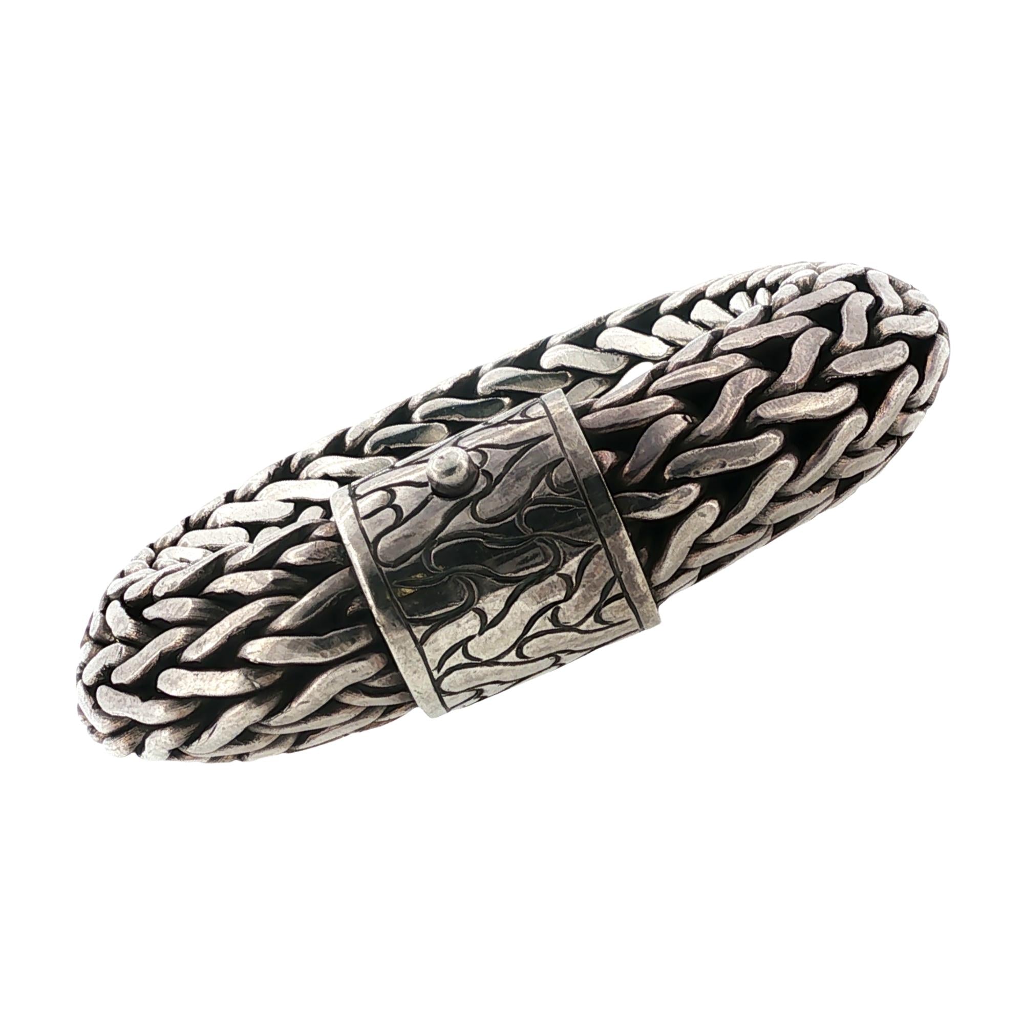 John Hardy Woven Classic Chain Sterling Silver 22mm Vintage Bracelet Rare