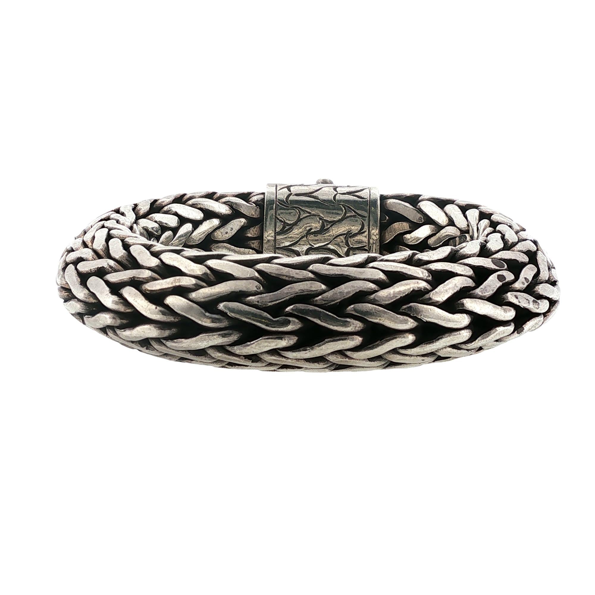 John Hardy Woven Classic Chain Sterling Silver 22mm Vintage Bracelet Rare