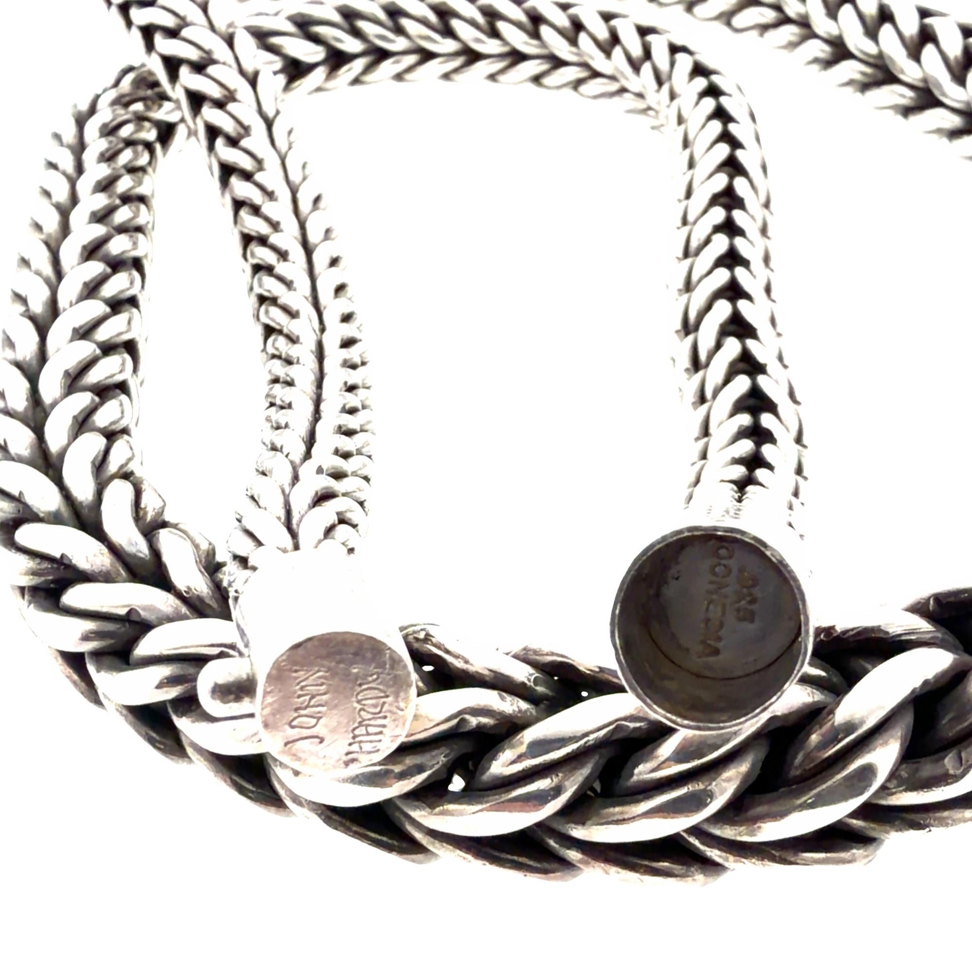 John Hardy Woven Classic Chain Sterling Silver 36 Inch Tapered Vintage Necklace