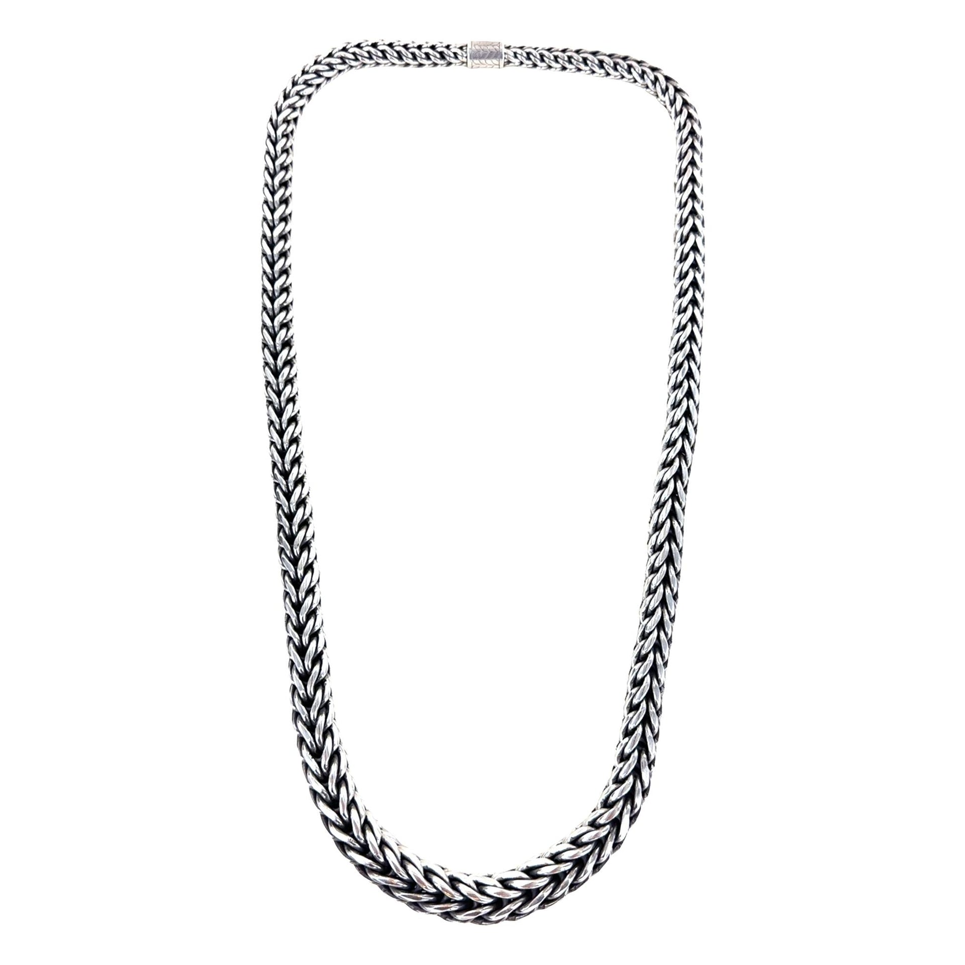 John Hardy Woven Classic Chain Sterling Silver 36 Inch Tapered Vintage Necklace
