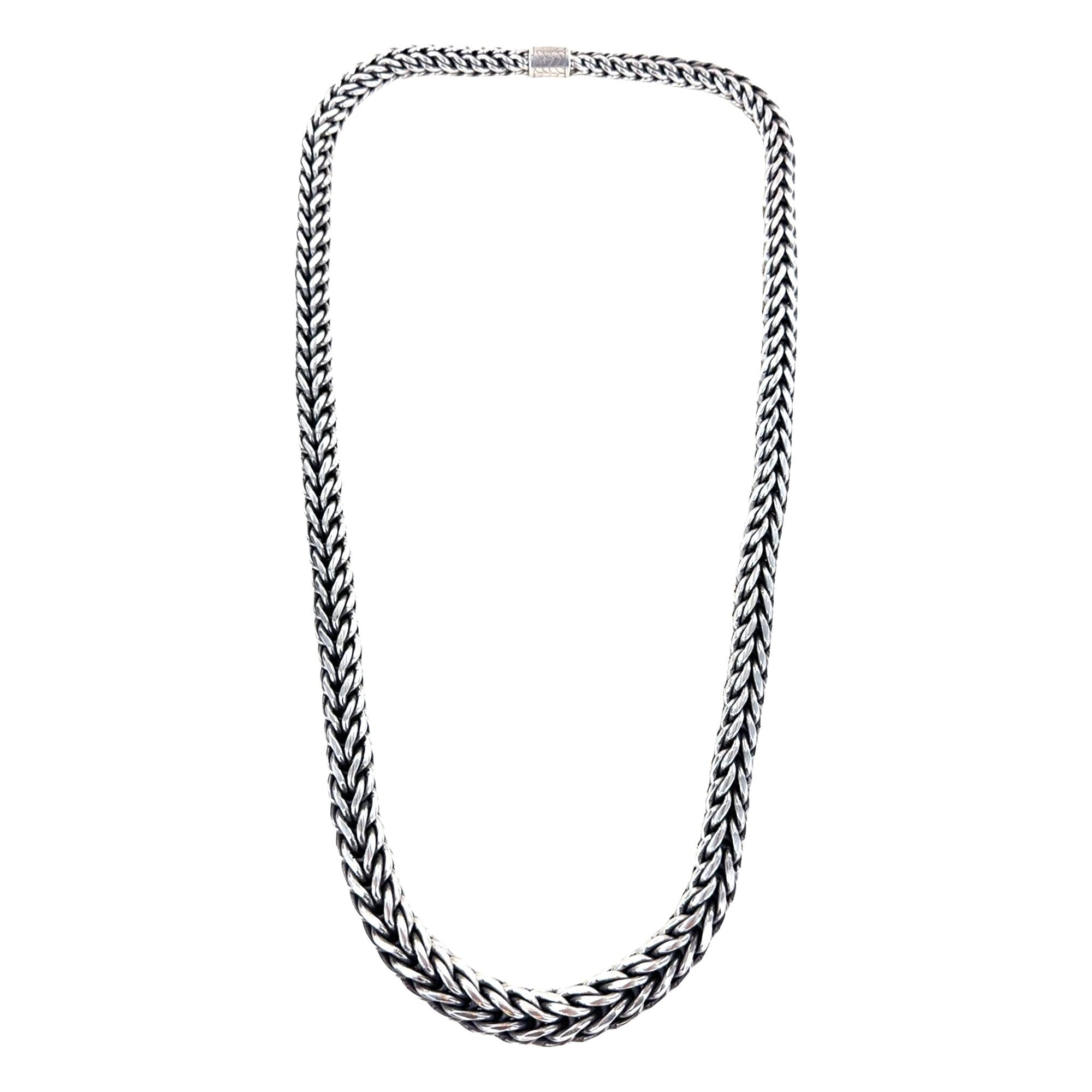 John Hardy Woven Classic Chain Sterling Silver 36 Inch Tapered Vintage Necklace