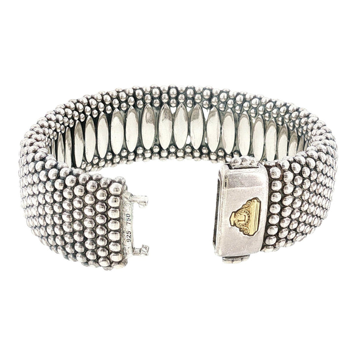 Lagos Caviar Sterling Silver Wide Bangle Bracelet