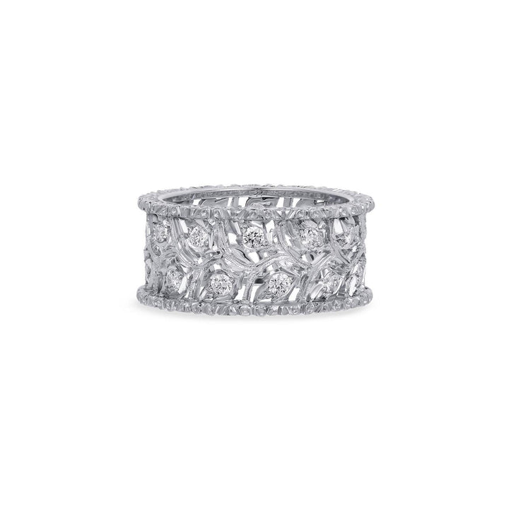 Buccelatti Ramage Eternelle Band in White Gold with Diamonds