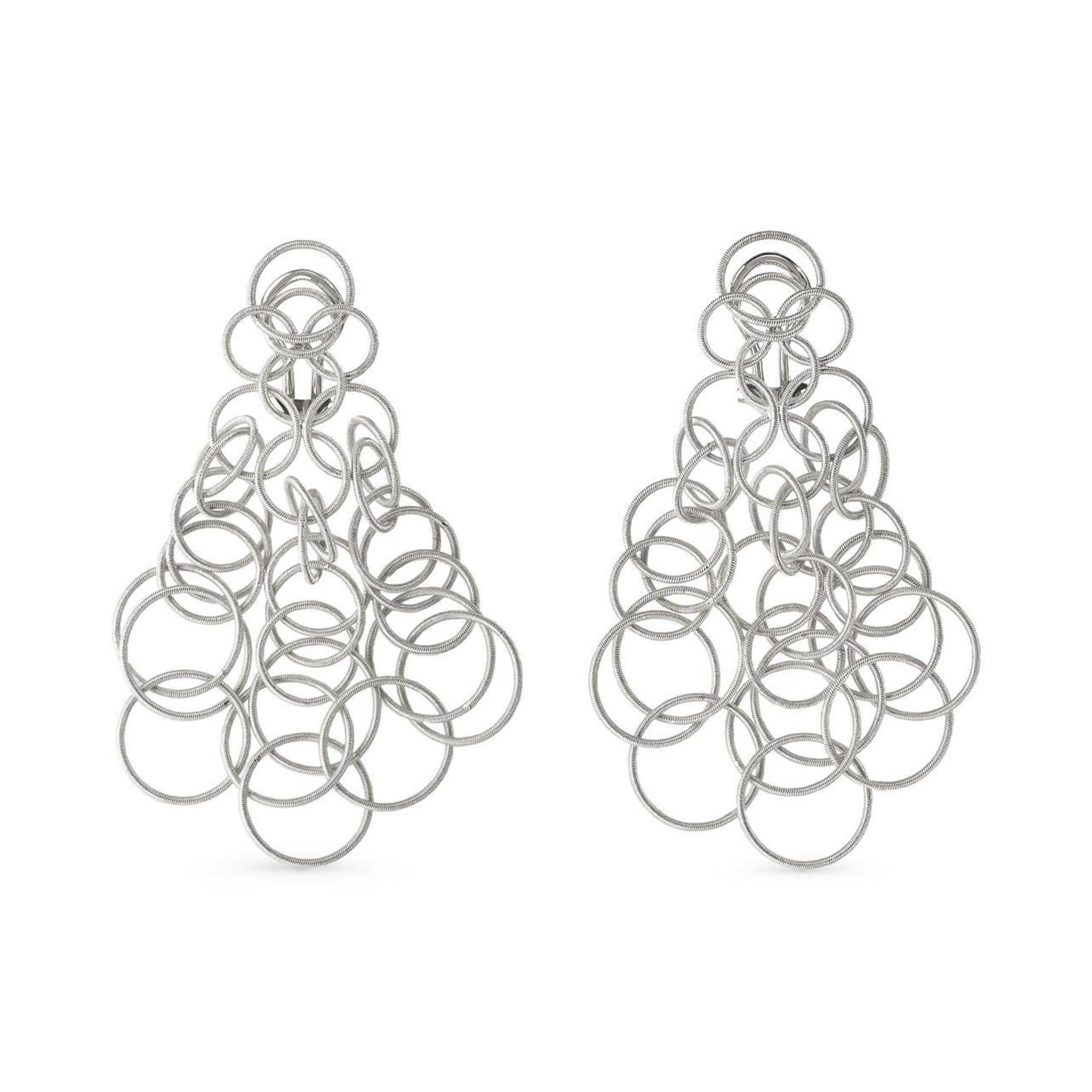 Buccelatti Hawaii 18 Karat White Gold Drop Dangle Earrings New