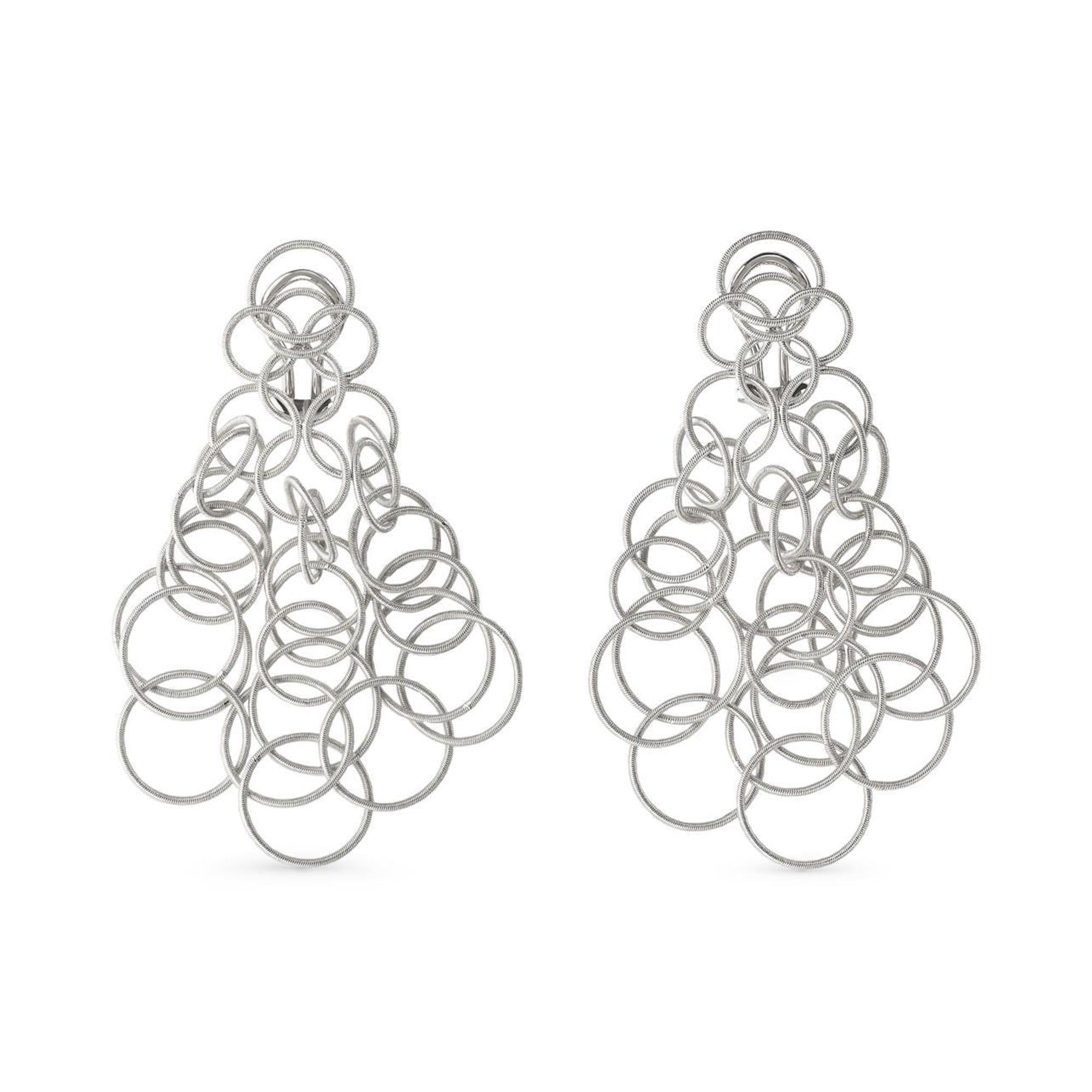 Buccelatti Hawaii 18 Karat White Gold Drop Dangle Earrings New