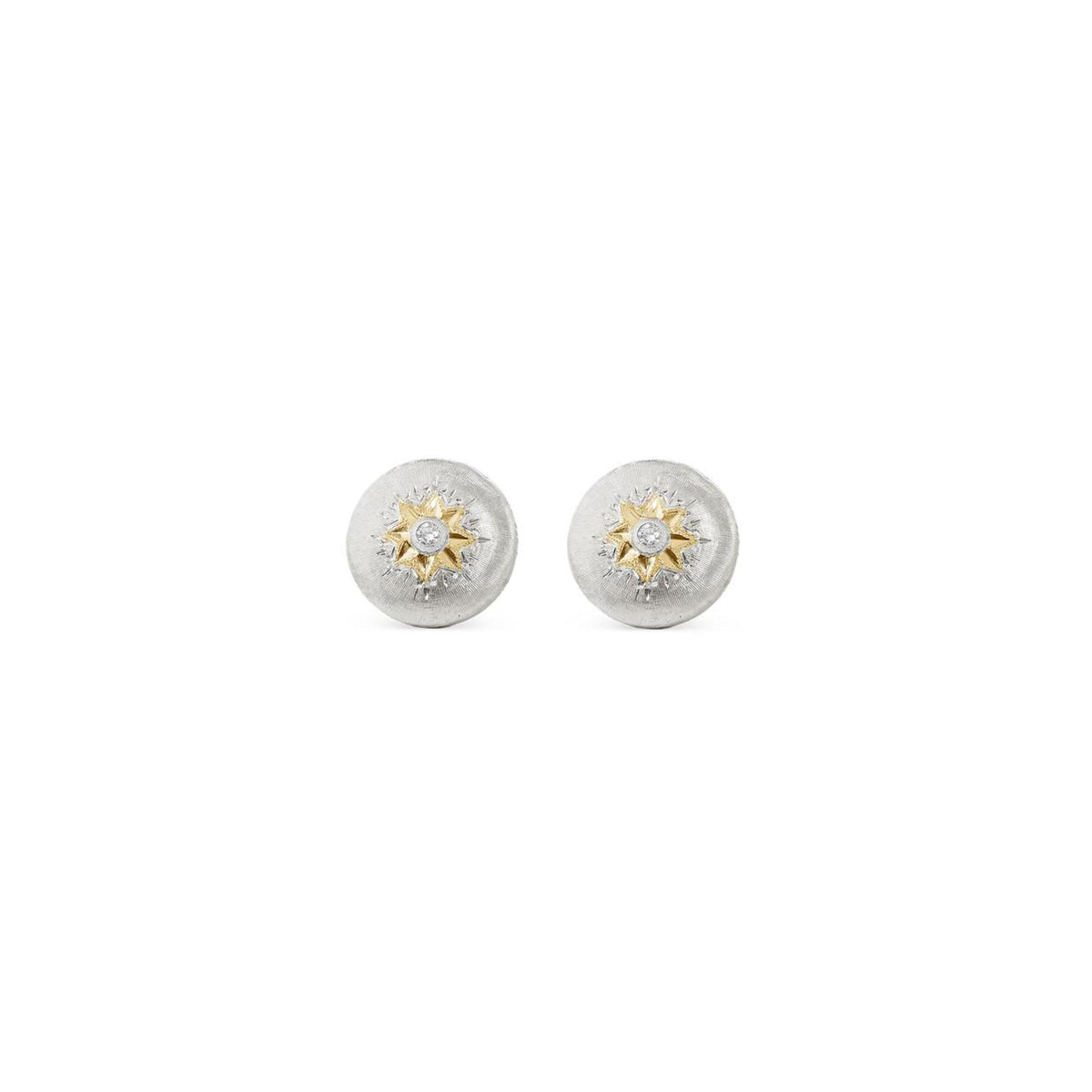 Buccelatti Macri Classica Earring in Yellow & White Gold with Diamonds