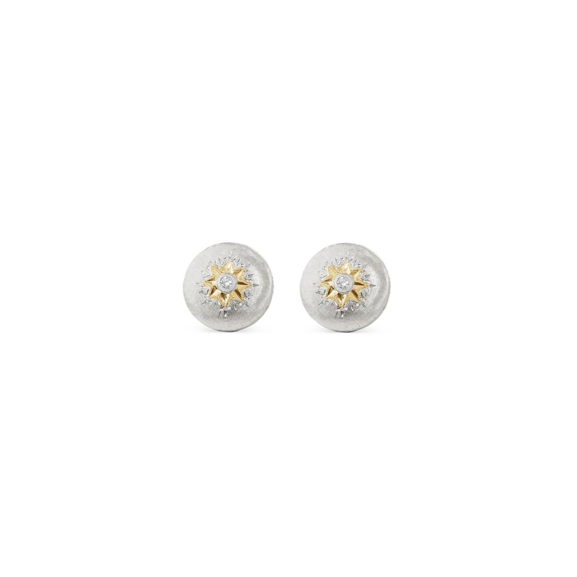 Buccelatti Macri Classica Earring in Yellow & White Gold with Diamonds