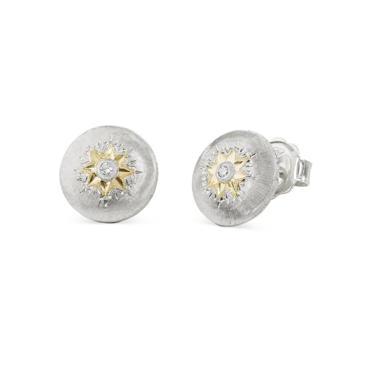 Buccelatti Macri Classica Earring in Yellow & White Gold with Diamonds
