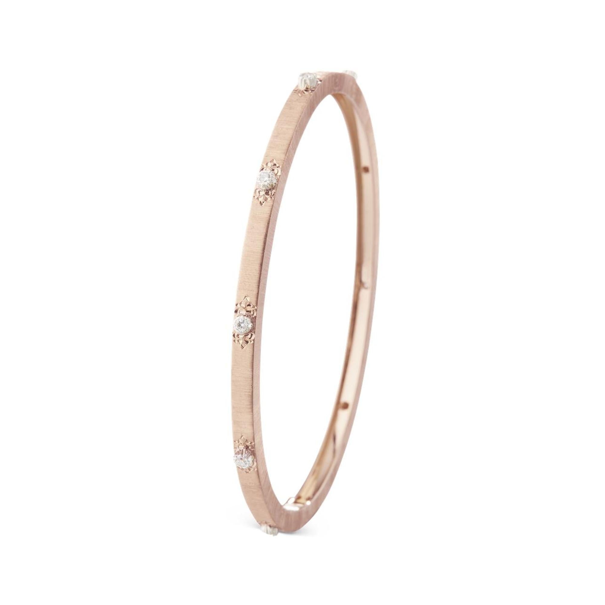 Buccelatti Macri Classica Diamond 18 Karat Rose & White Gold Bracelet New