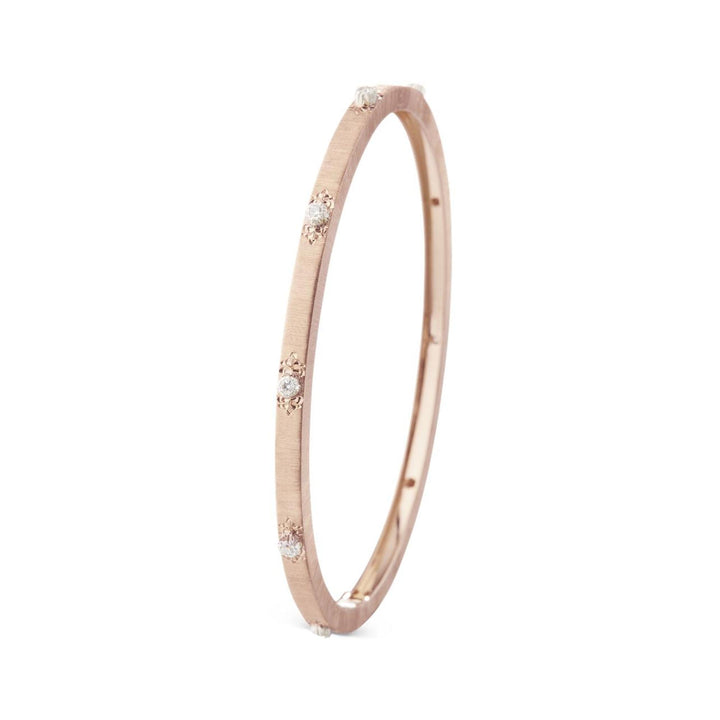 Buccelatti Macri Classica Diamond 18 Karat Rose & White Gold Bracelet New