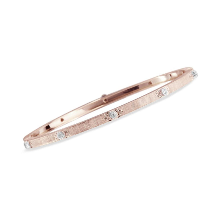 Buccelatti Macri Classica Diamond 18 Karat Rose & White Gold Bracelet New