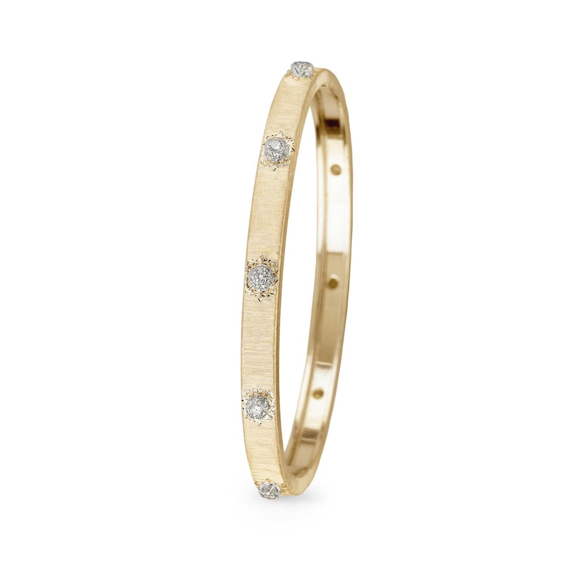 Buccelatti Macri Classica Diamond 18 Karat Yellow & White Gold Bracelet New