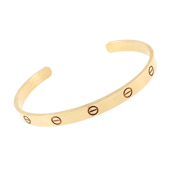 Cartier LOVE Cuff Bracelet 18 Karat Yellow Gold Size 20