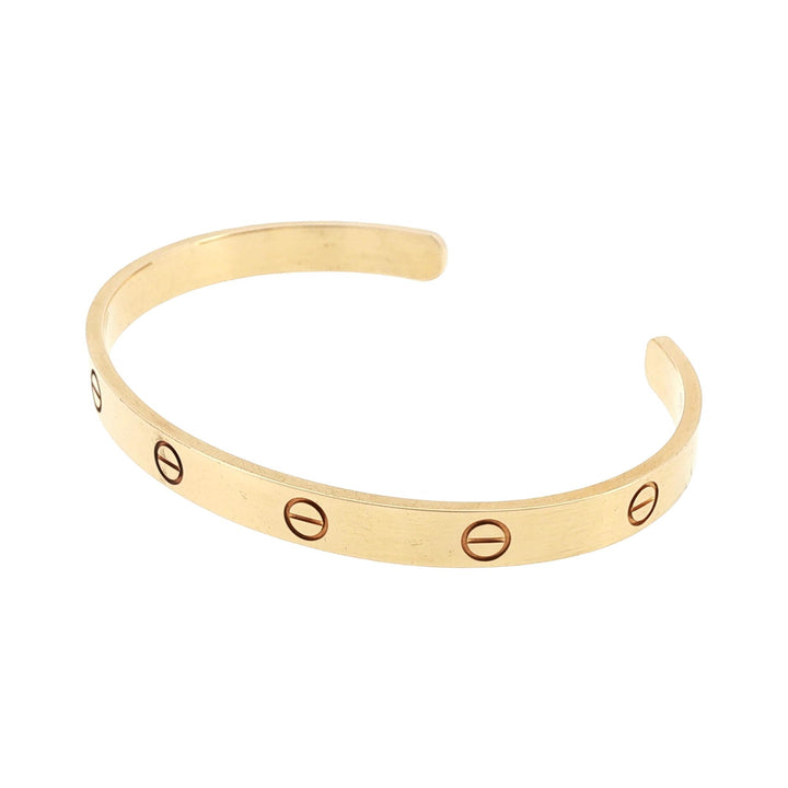 Cartier LOVE Cuff Bracelet 18 Karat Yellow Gold Size 20