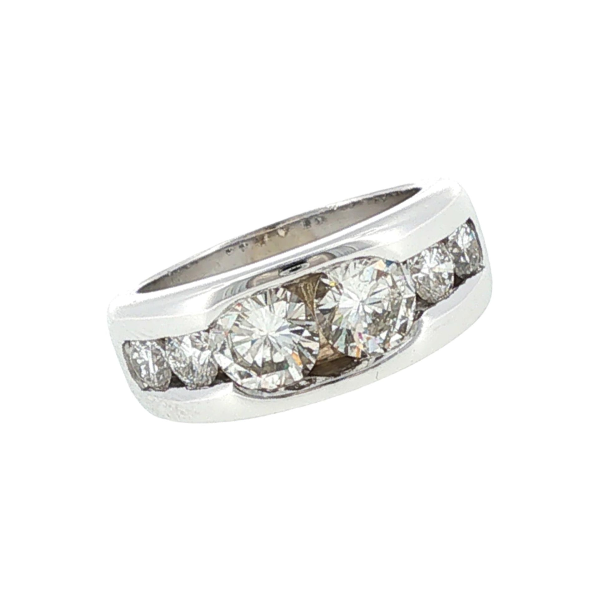 14 Karat White Gold Channel Set Diamond Wedding Anniversary Band Ring