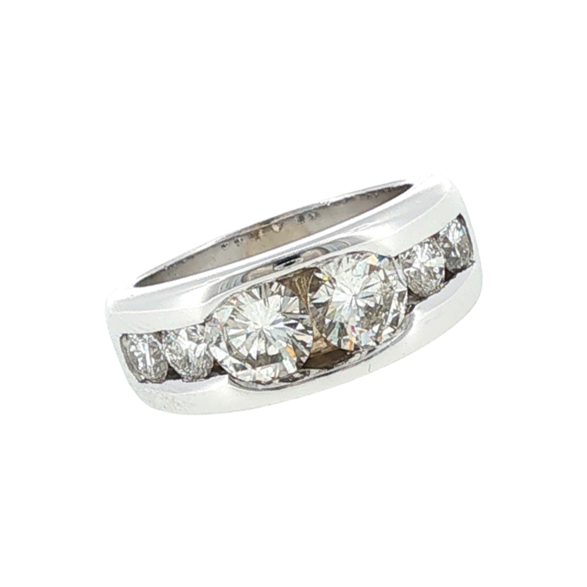 14 Karat White Gold Channel Set Diamond Wedding Anniversary Band Ring