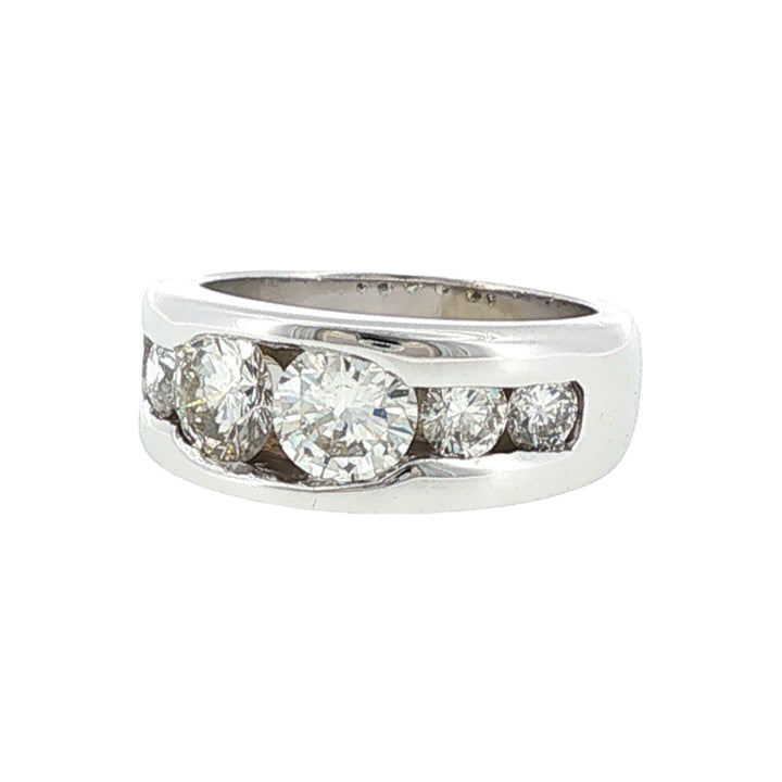 14 Karat White Gold Channel Set Diamond Wedding Anniversary Band Ring