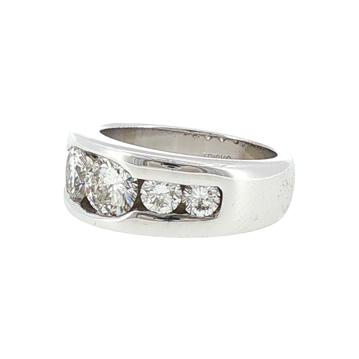 14 Karat White Gold Channel Set Diamond Wedding Anniversary Band Ring