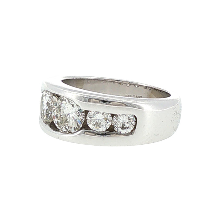 14 Karat White Gold Channel Set Diamond Wedding Anniversary Band Ring