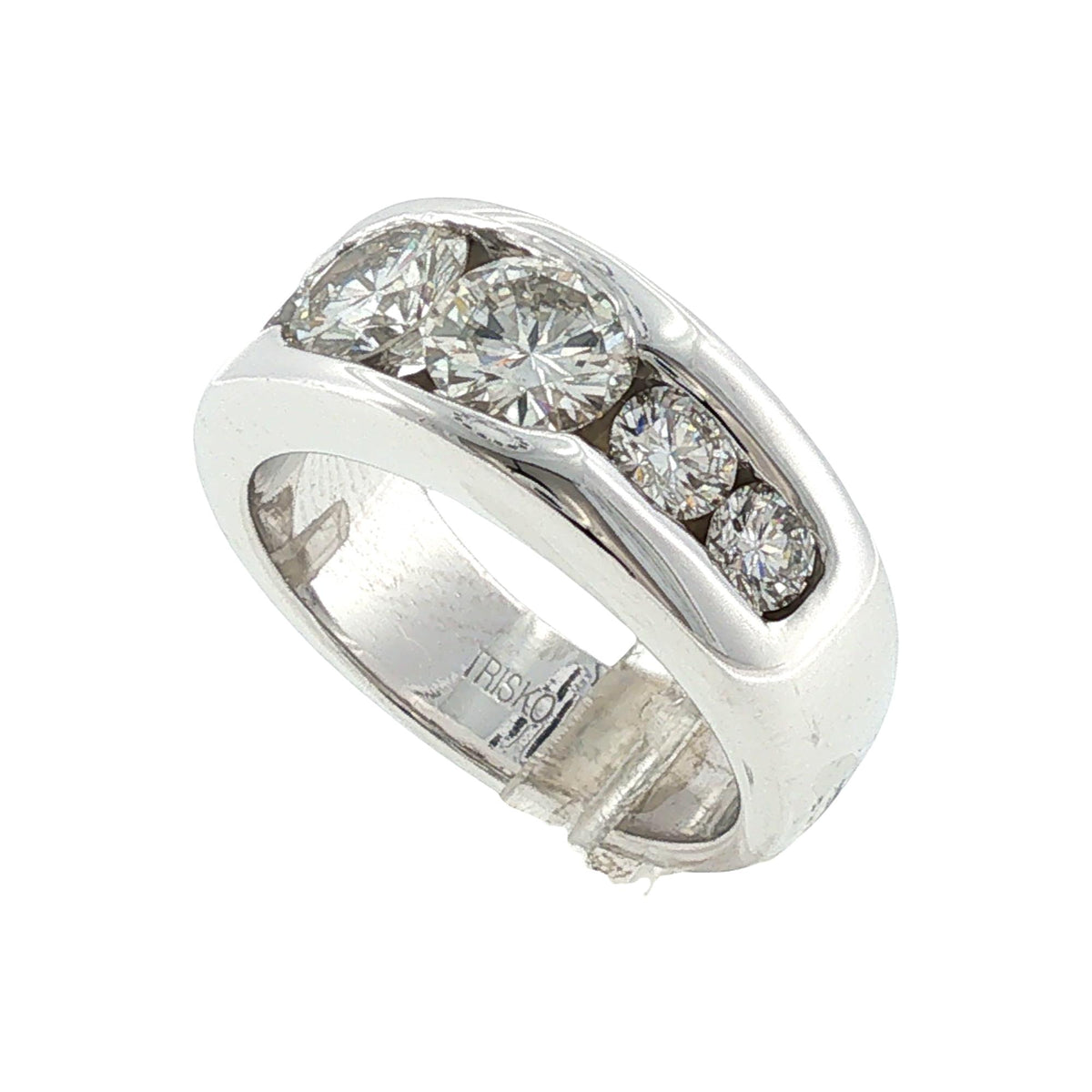 14 Karat White Gold Channel Set Diamond Wedding Anniversary Band Ring