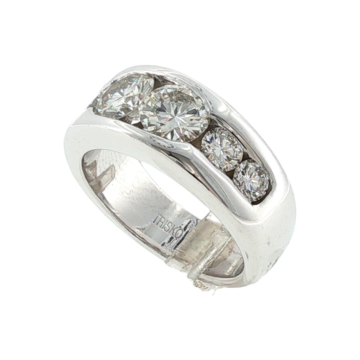 14 Karat White Gold Channel Set Diamond Wedding Anniversary Band Ring