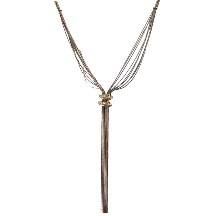 Harpo's Of Italy Diamond 18 Karat Gold Tassel Multi-Strand 22 Inch Necklace