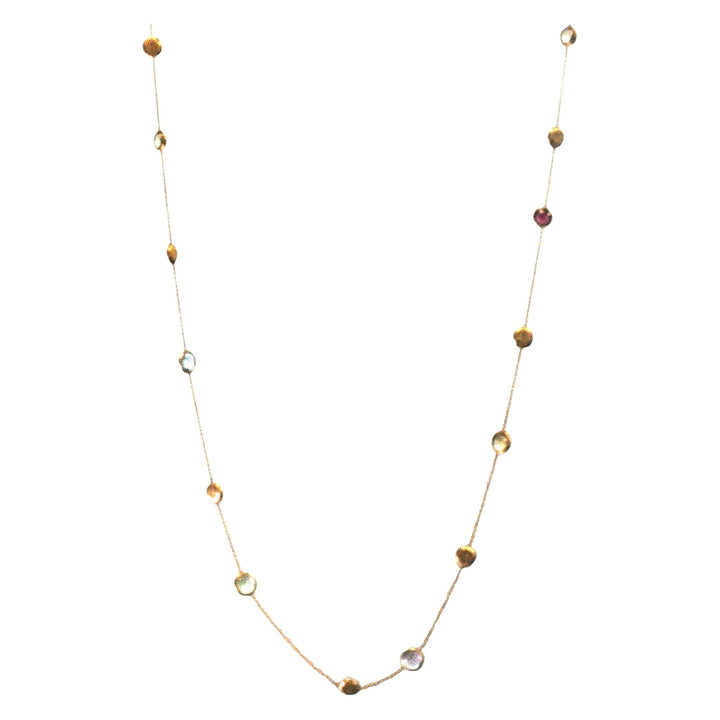 Marco Bicego Jaipur Graduated Color Gemstone 18K Yellow Gold Necklace 36 Inches