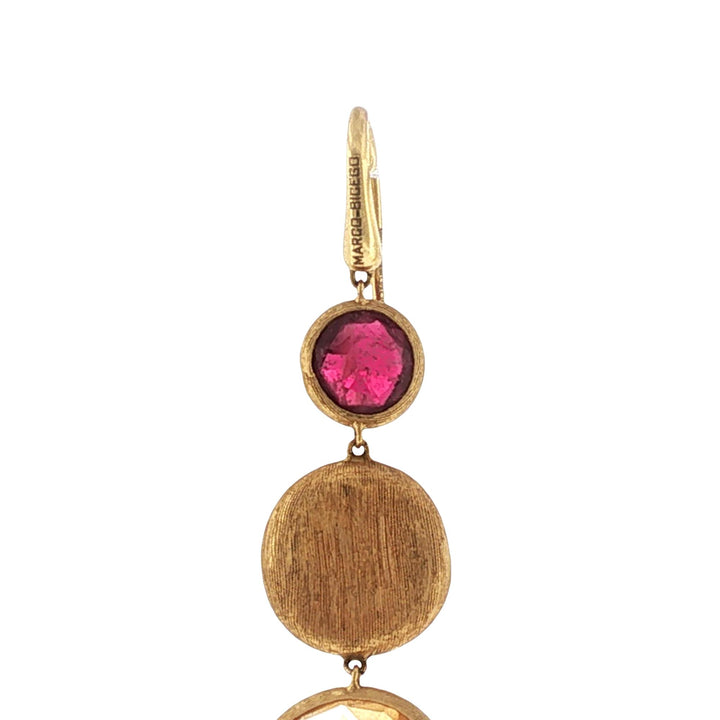 Marco Bicego Jaipur Color Gemstone 18 Karat Yellow Gold Dangle Drop Earrings