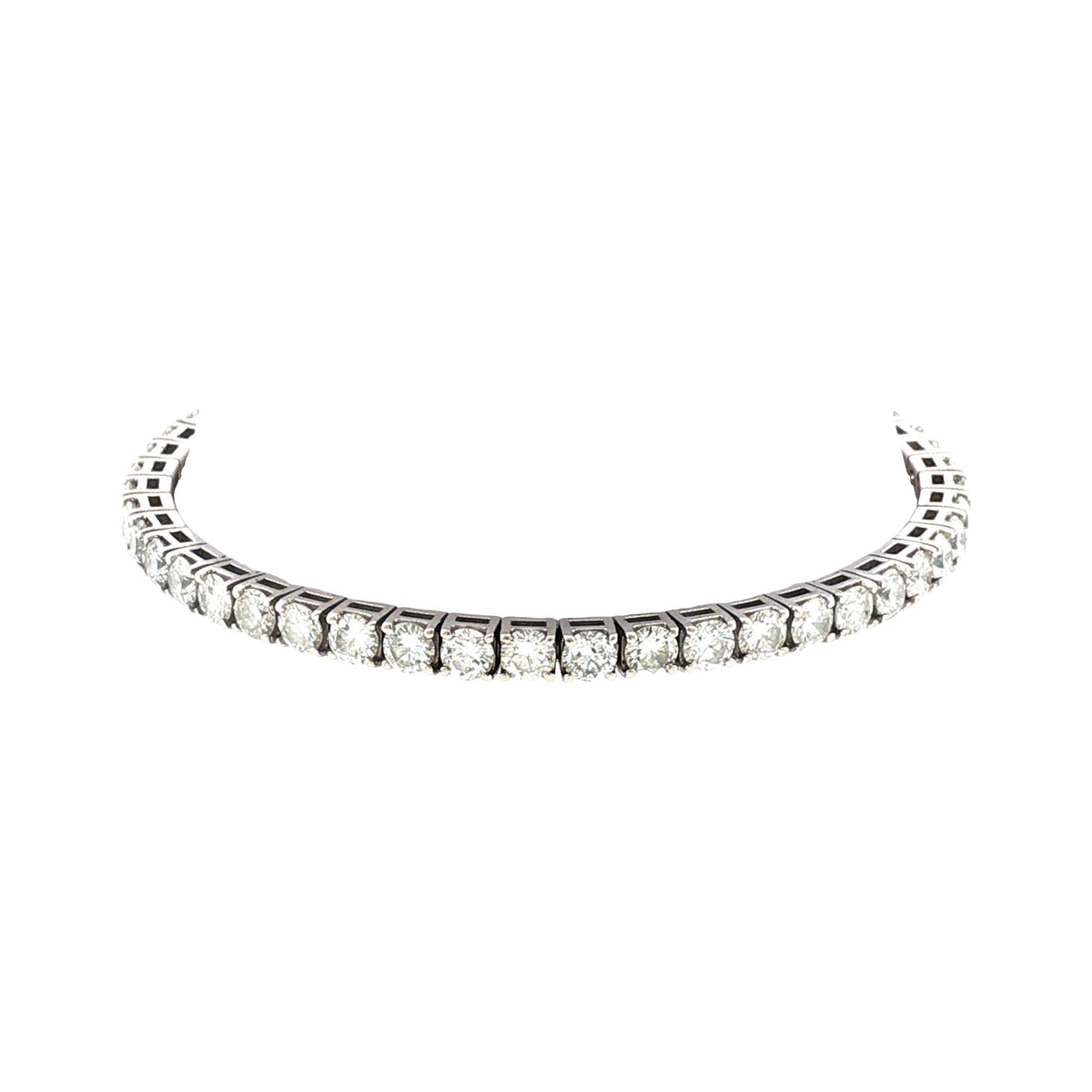 8.00 CTW Round Brilliant-Cut Diamond 14K White Gold Tennis Bracelet