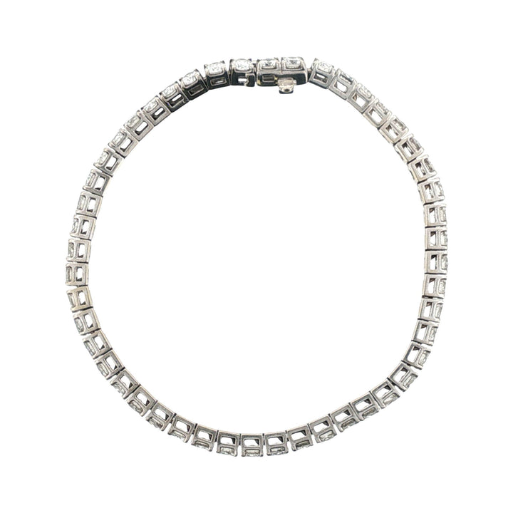 8.00 CTW Round Brilliant-Cut Diamond 14K White Gold Tennis Bracelet