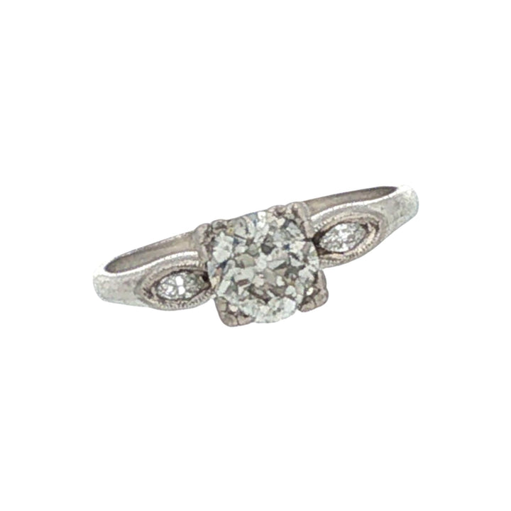 Old European Cut Diamond Platinum Vintage Engagement Ring