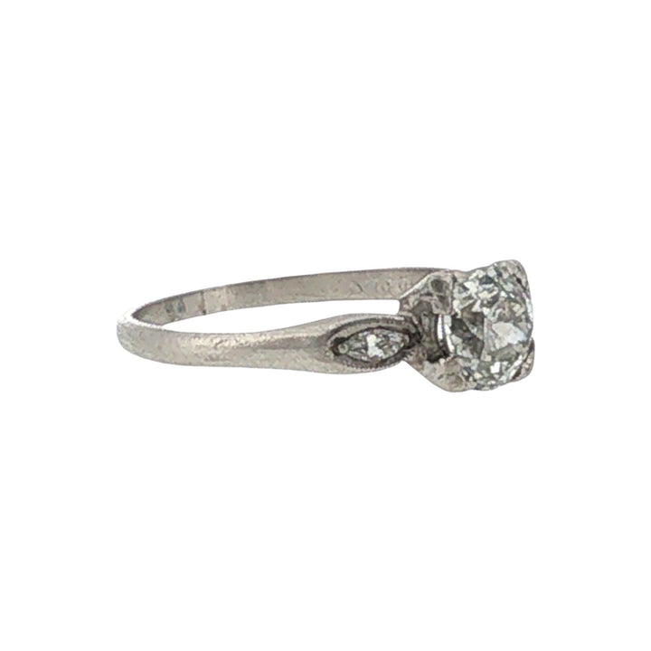 Old European Cut Diamond Platinum Vintage Engagement Ring