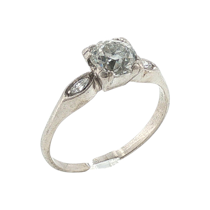 Old European Cut Diamond Platinum Vintage Engagement Ring