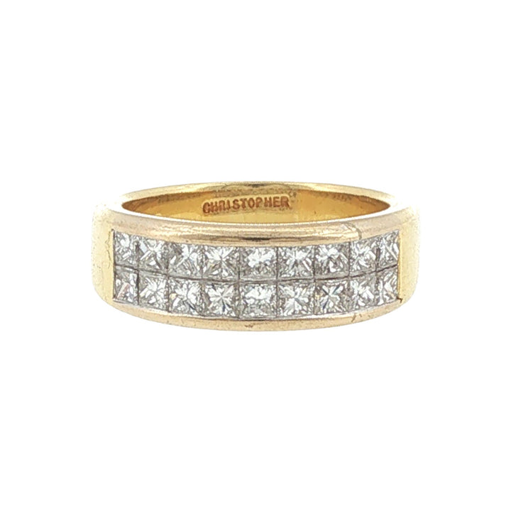Christopher Designs Princess Cut Diamond Bridal Set Engagement Ring Wedding Band