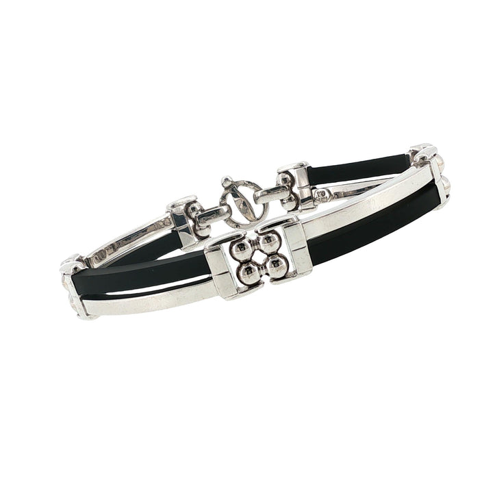 Gold & Rubber Mans Bracelet
