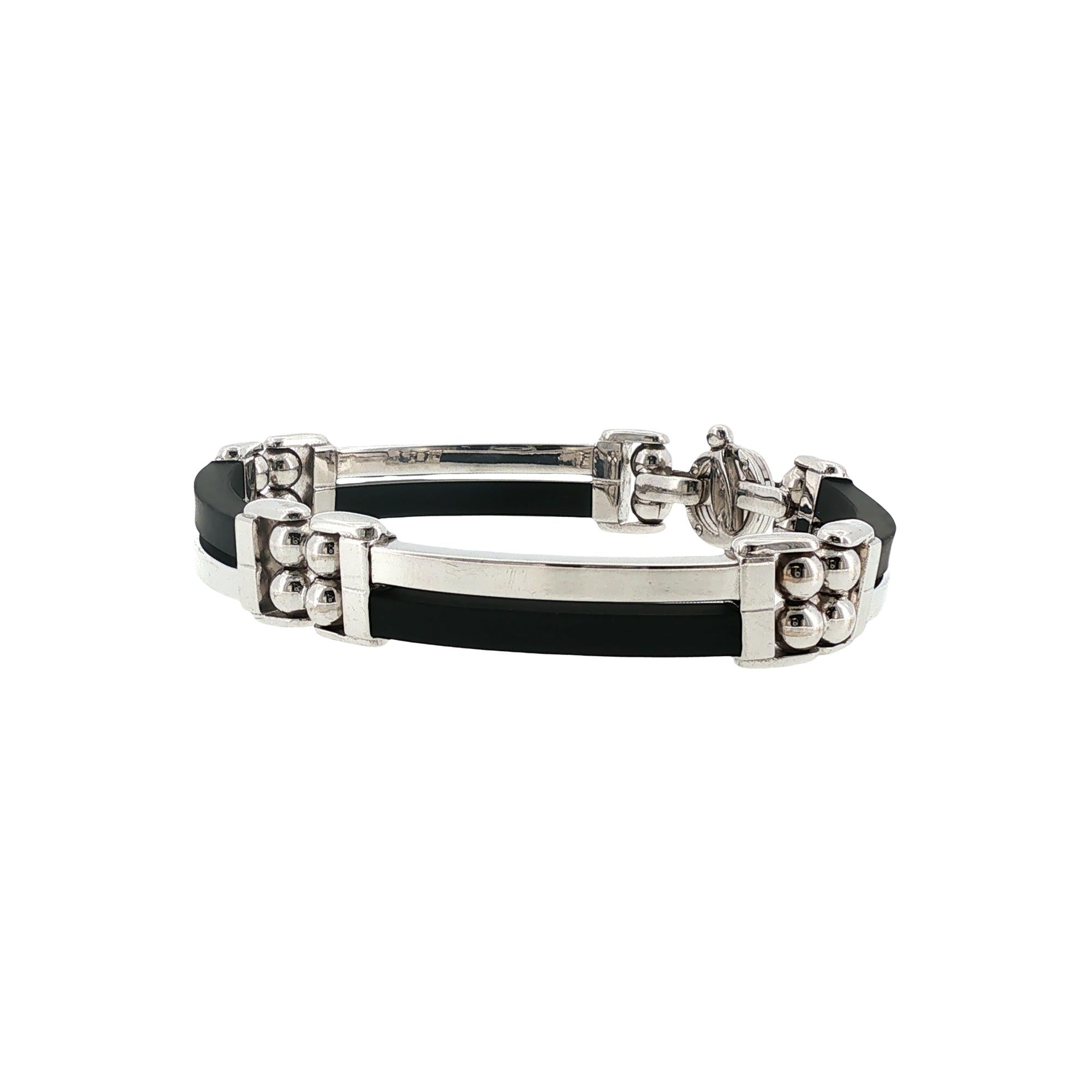 Gold & Rubber Mans Bracelet